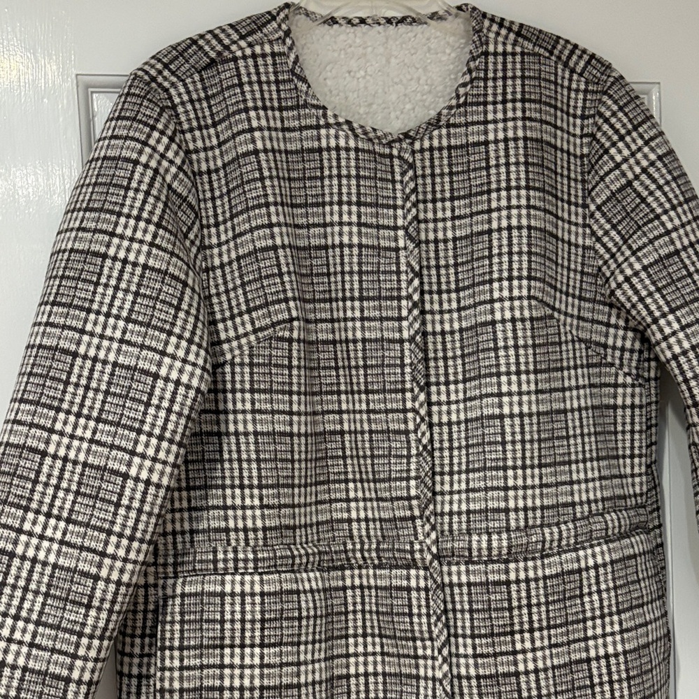 NWT DG2 by Diane Gilman Brown and Cream Faux Suede/Sherpa Reversible Coat XL - Picture 5 of 16